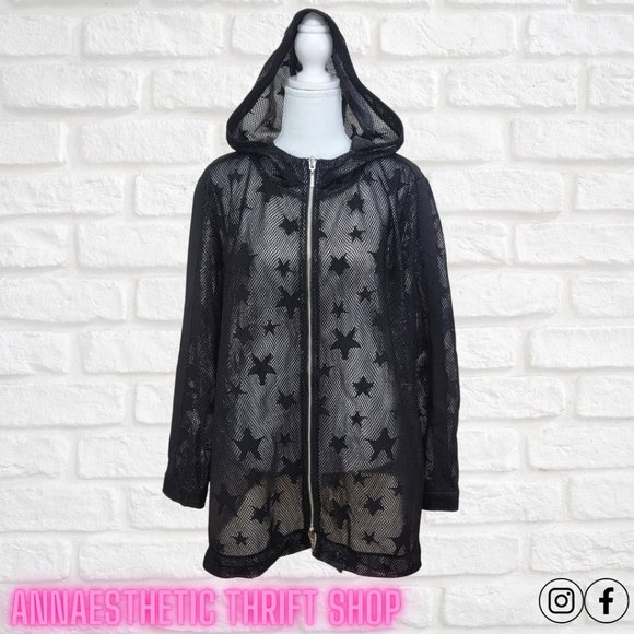 BYLYSE SPENARD Black Star Sheer Jacket - Picture 1 of 3